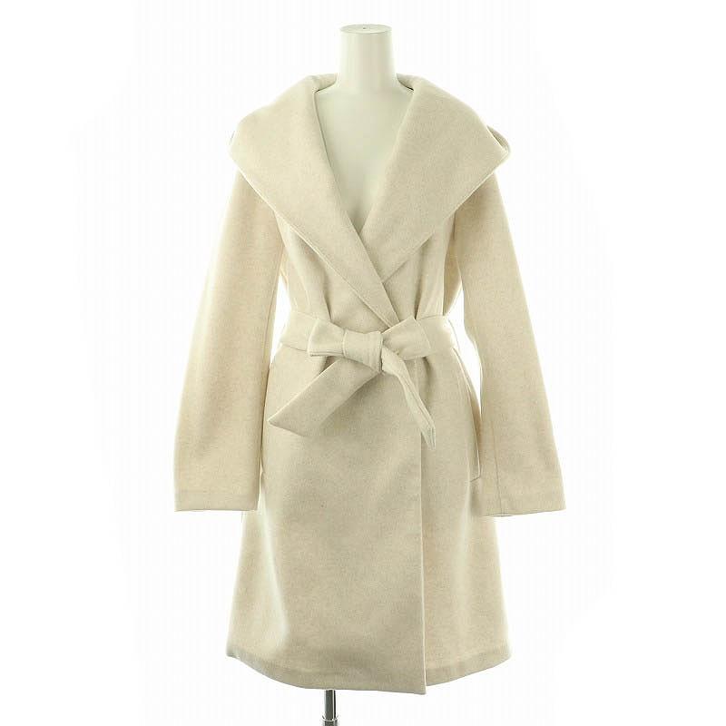 ZARA ホワイト ロングコート ベルト付き 【公式通販】