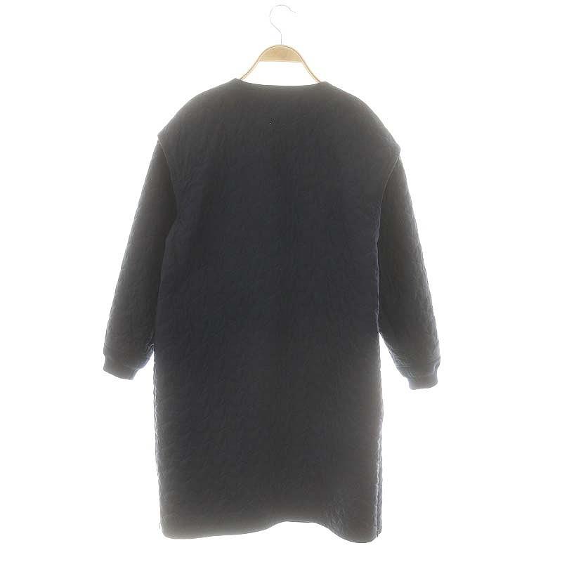 【中古】チョノ 星柄スターキルティングノーカラーコート アウター ロング F ネイビー /DO ■OS ■SH チョノ CHONO 星柄スターキルティングノーカラーコート アウター