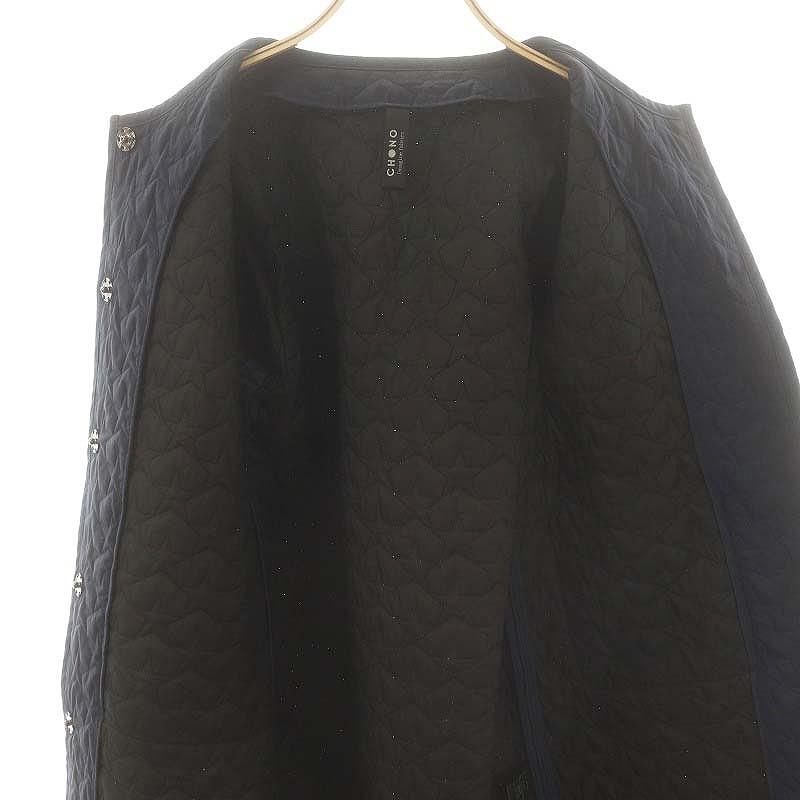 チョノ CHONO 星柄スターキルティングノーカラーコート アウター