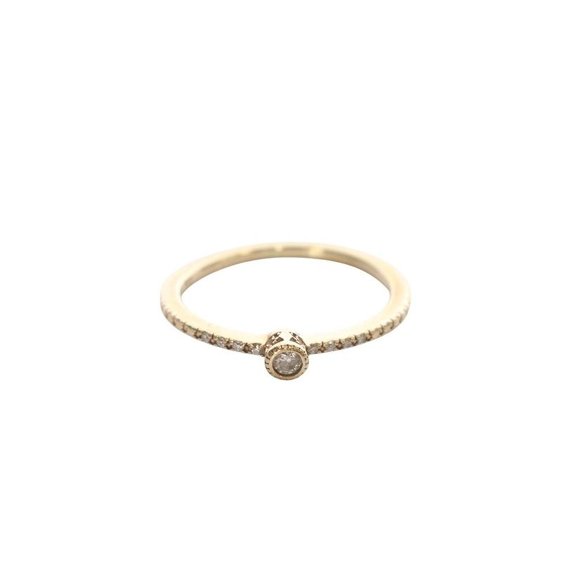 agete アガット 指輪 リング ダイヤモンド 0.05ct K10 7号 ゴールド  