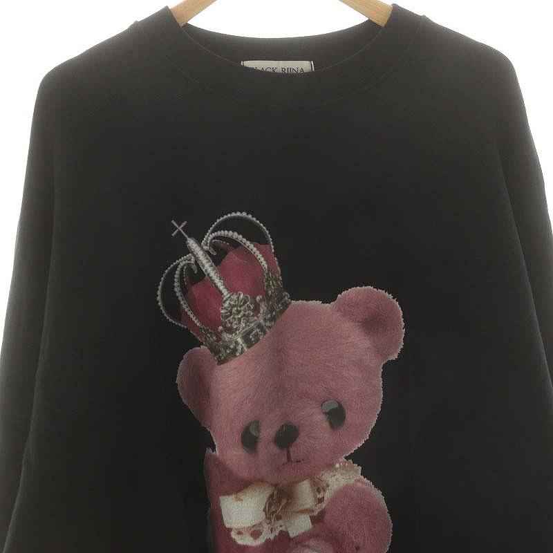 リーナ クチュール Riina couture BLACK RIINA ベアクラウンプリント  