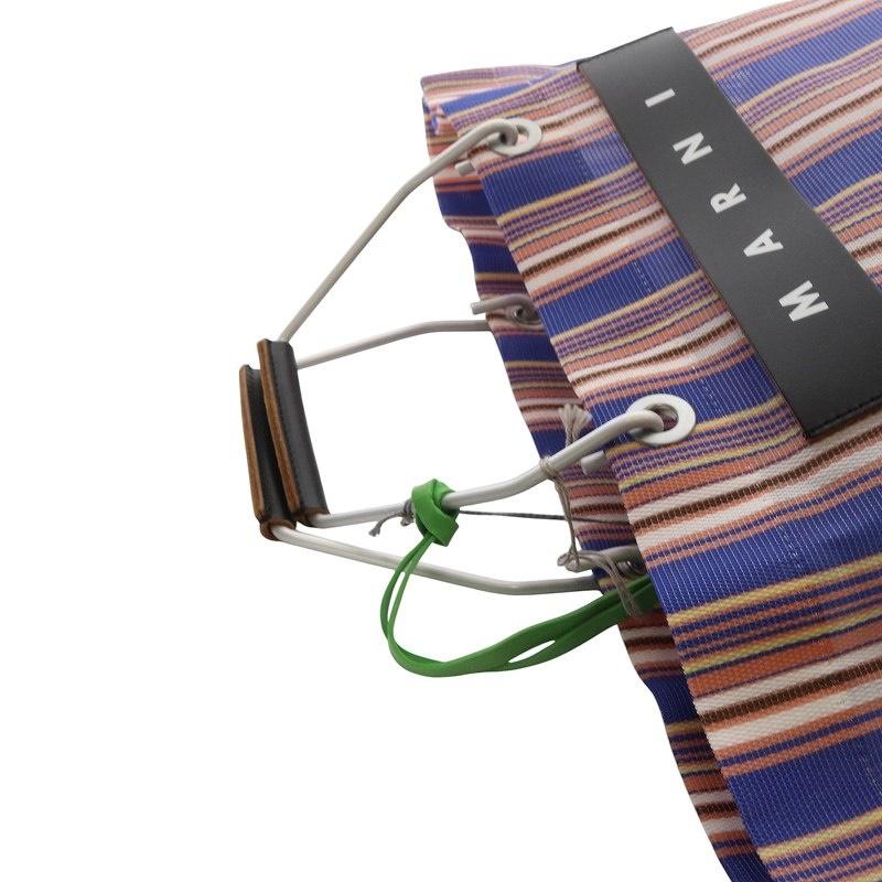MARNI 未使用品 マルニ フラワーカフェ ストライプ メッシュトート  