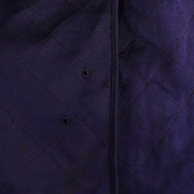 CHANEL（シャネル） シルク キルティング ラップスカート 台形 34 紺