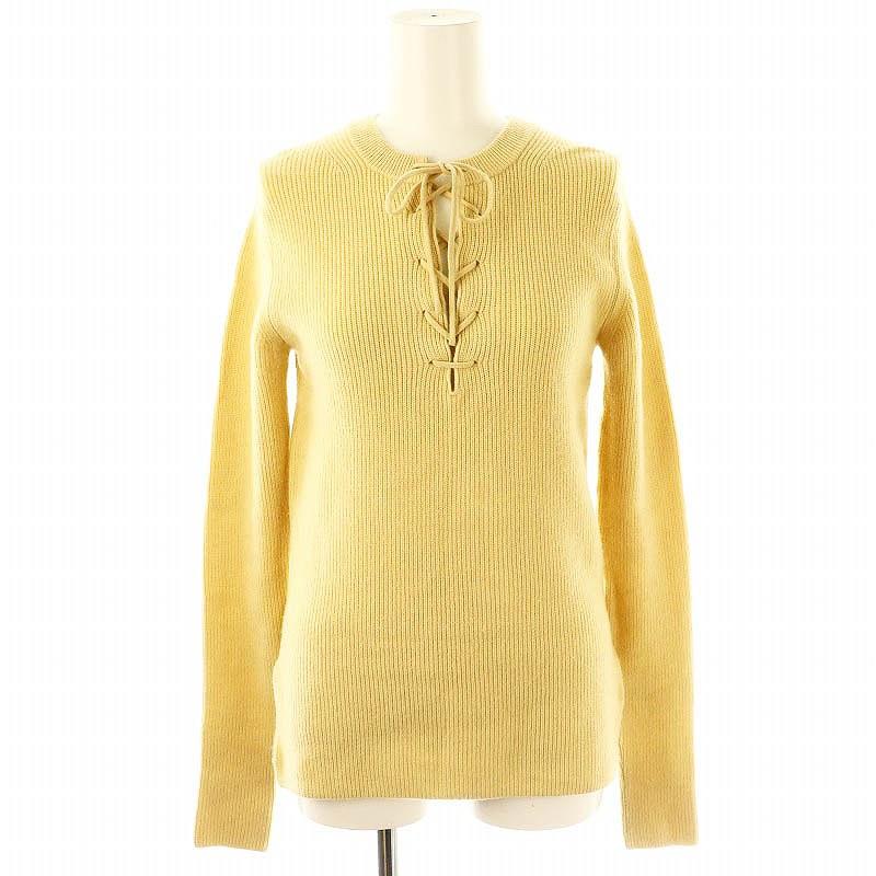 オーラリー AURALEE 14,5μ WOOL RIB KNIT LACE-UP P/O ニット オーラリー AURALEE 14,5μ WOOL RIB KNIT LACE-UP P/O ニット