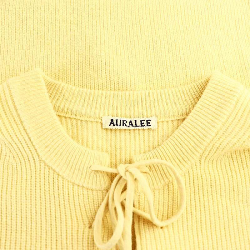 オーラリー AURALEE 14,5μ WOOL RIB KNIT LACE-UP P/O ニット オーラリー AURALEE 14,5μ WOOL RIB KNIT LACE-UP P/O ニット