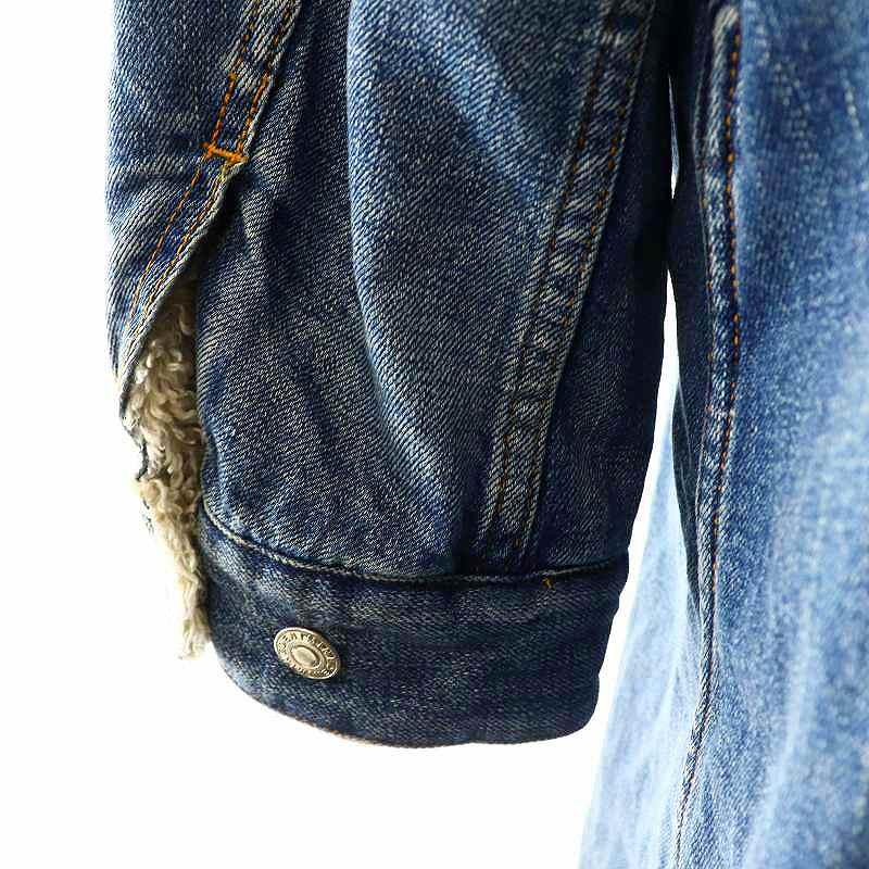 【中古】マインデニム MINEDENIM デニム ボア ロングコート ステンカラー 2 ブルー /DF ■OS レディース マインデニム MINEDENIM デニム ボア ロングコート ステンカラー 2