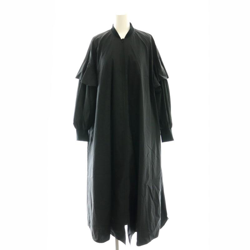 美品　BEARDSLEY ジップアップ　ブルゾン　シアー　フリル　金具　黒フリー 美品 BEARDSLEY ジップアップ ブルゾン シアー フリル 金具 黒フリー