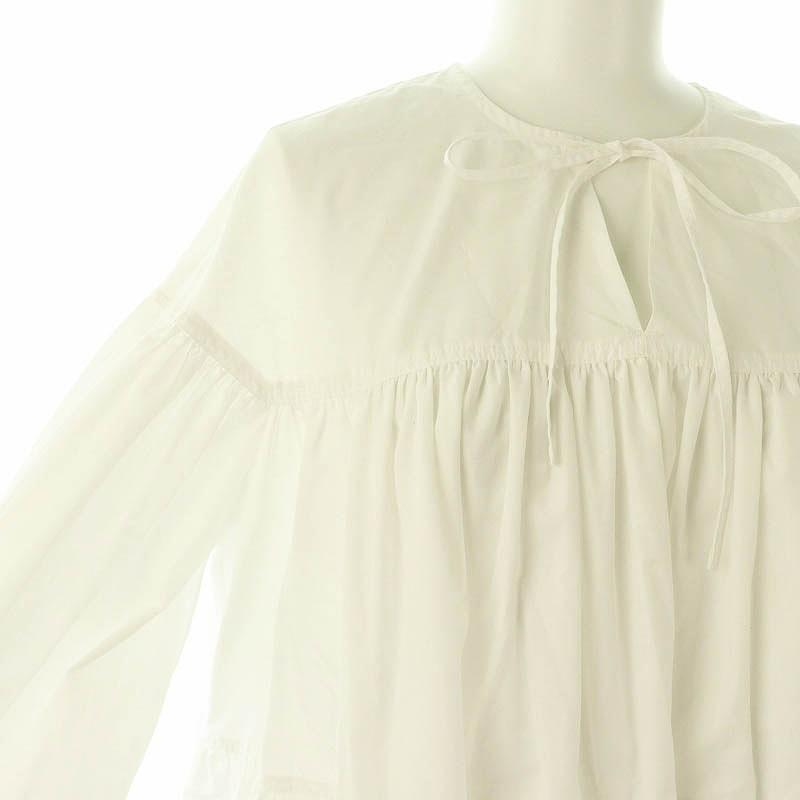 ヨリ yori リボンボリュームギャザーブラウス F 白 /MI □OS  