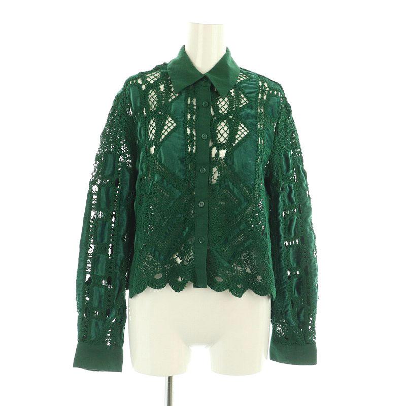 ZARA ザラ ベルベット かぎ針編みシャツ 長袖 レース USA S ZARA ザラ ベルベット かぎ針編みシャツ 長袖 レース USA S
