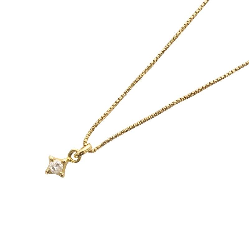 agete アガット ネックレス ペンダント ダイヤモンド 0.05ct K18 