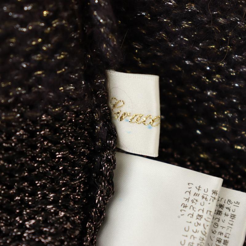 美品 24AW GRACE Class グレースクラス ラメボーダーニットトップ チュニック カットソー 0224443005 サイズ36 グレー レディース 古着 中古 USED グレースクラス GRACE Class 24AW ラメボーダーニットトップ セーター