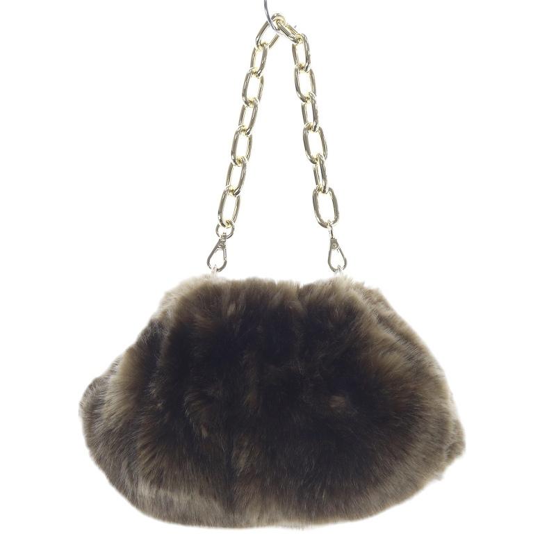 【A POINT ETC】アーポワンウテセ　 フェイクファーバッグ アーポワンウテセ a point etc フェイクファーチェーン ハンドバッグ