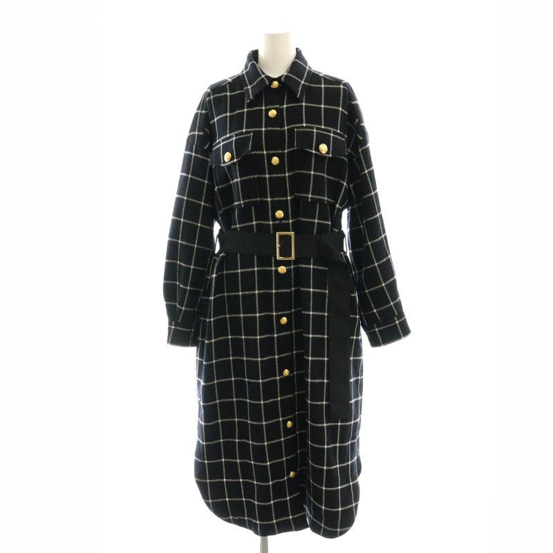 グレースクラス GRACE Class 24AW ウールチェックシャツワンピース 金  