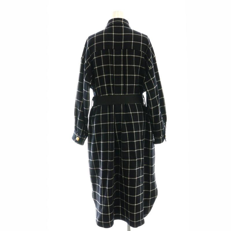 グレースクラス GRACE Class 24AW ウールチェックシャツワンピース 金  