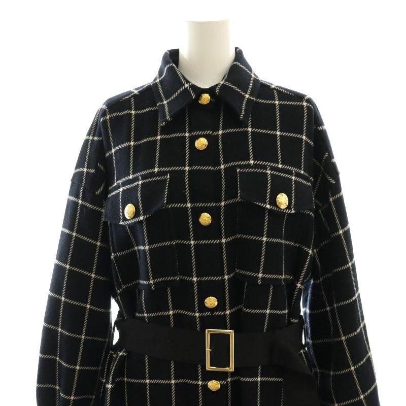 グレースクラス GRACE Class 24AW ウールチェックシャツワンピース 金  