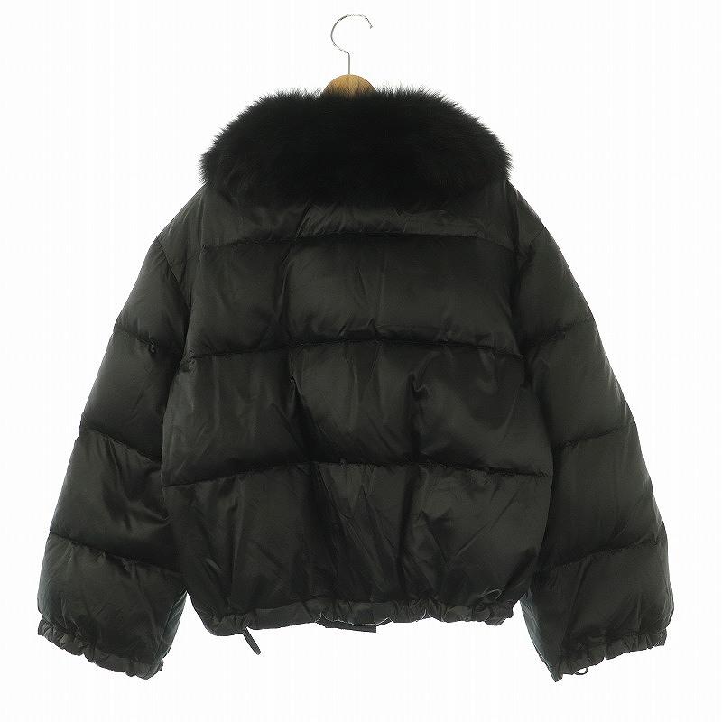 フォックスファー衿ダウンジャケットS（黒） グレースクラス GRACE Class フォックスファー衿ダウン