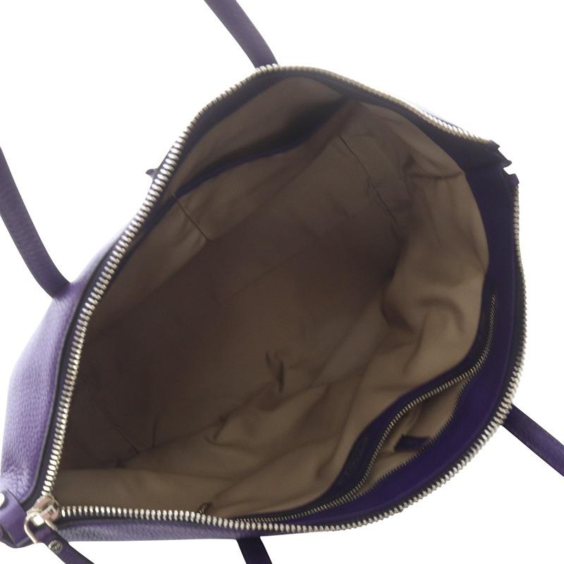 トッズ TOD'S ジョイレザートートバッグ ハンドバッグ 紫 パープル