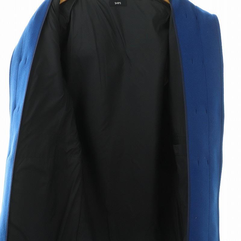 未使用品 シップス SHIPS ダッフルコート ロング ウール L 青 /MI □OS