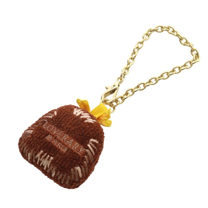 HERMES ブルー ブラウンレザー チャーム ハリネズミ