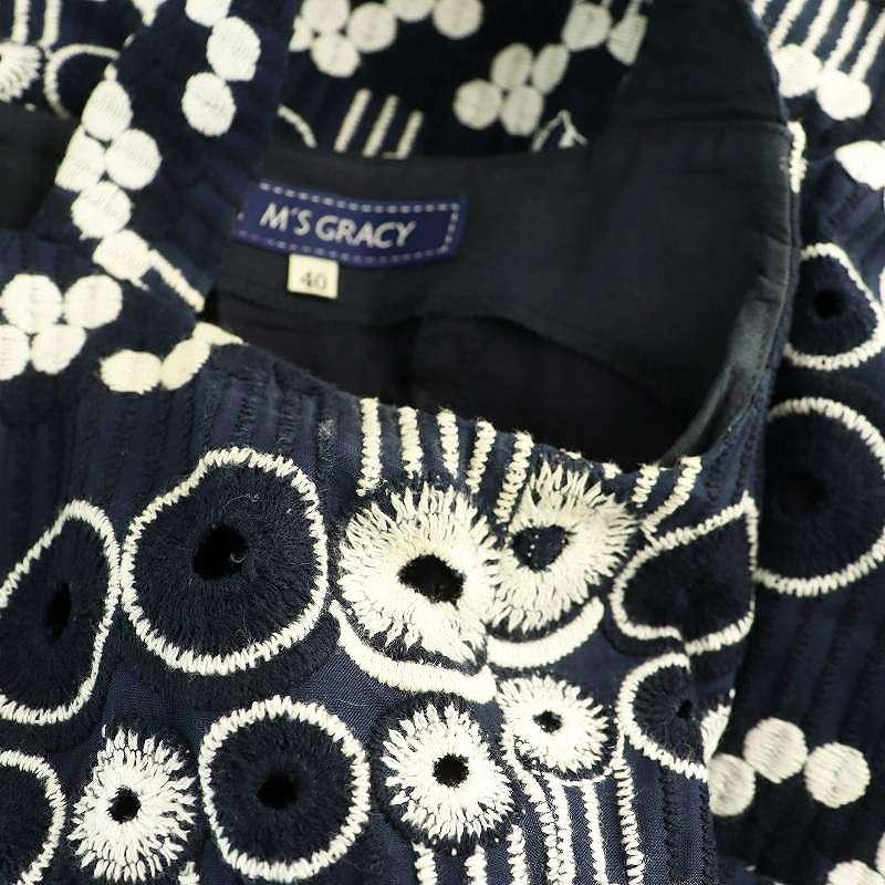 エムズグレイシー M'S GRACY ノースリーブ 総柄刺繍 ワンピース エムズグレイシー M'S GRACY ノースリーブ 総柄刺繍 ワンピース