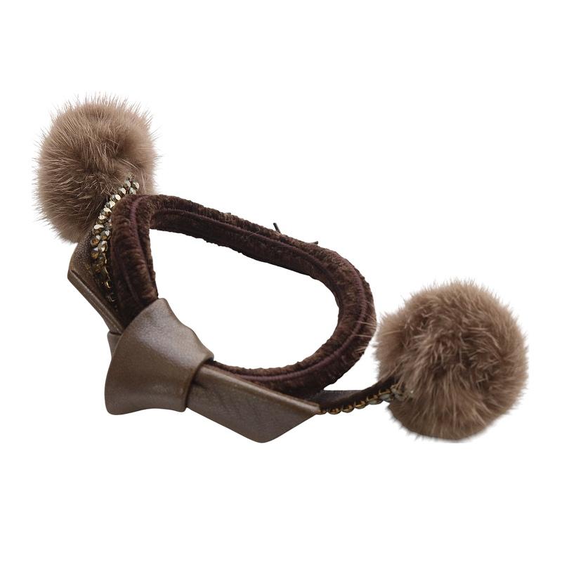 acca ストーン付きヘアゴム ブラウン アッカ acca ラインストーン