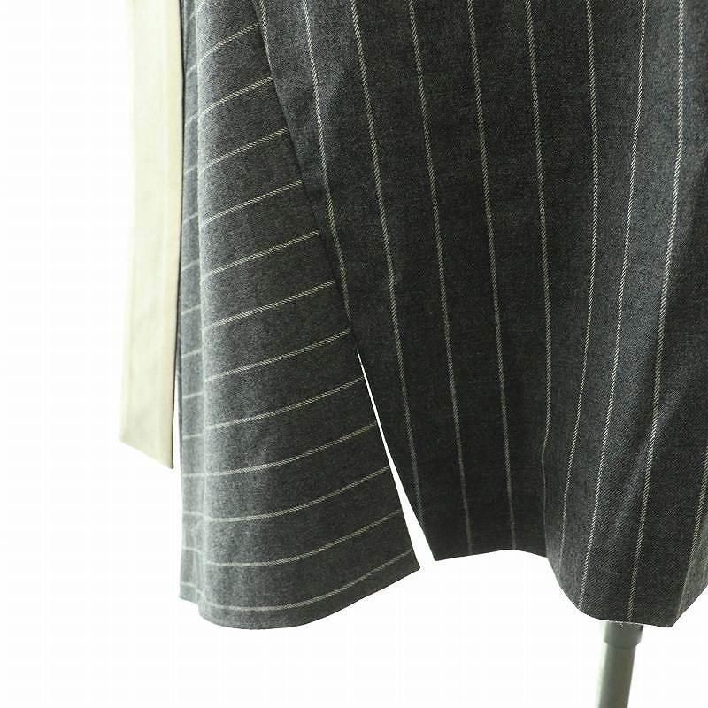 アドーア ADORE ウールストライプアシメトリーヘムワンピース ひざ丈  