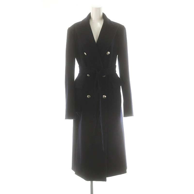 【中古】チノ CINOH ダブルボタンコート アウター ロング ネイビー /ES ■OS ■SH レディース チノ CINOH ダブルボタンコート アウター ロング ネイビー /ES □OS