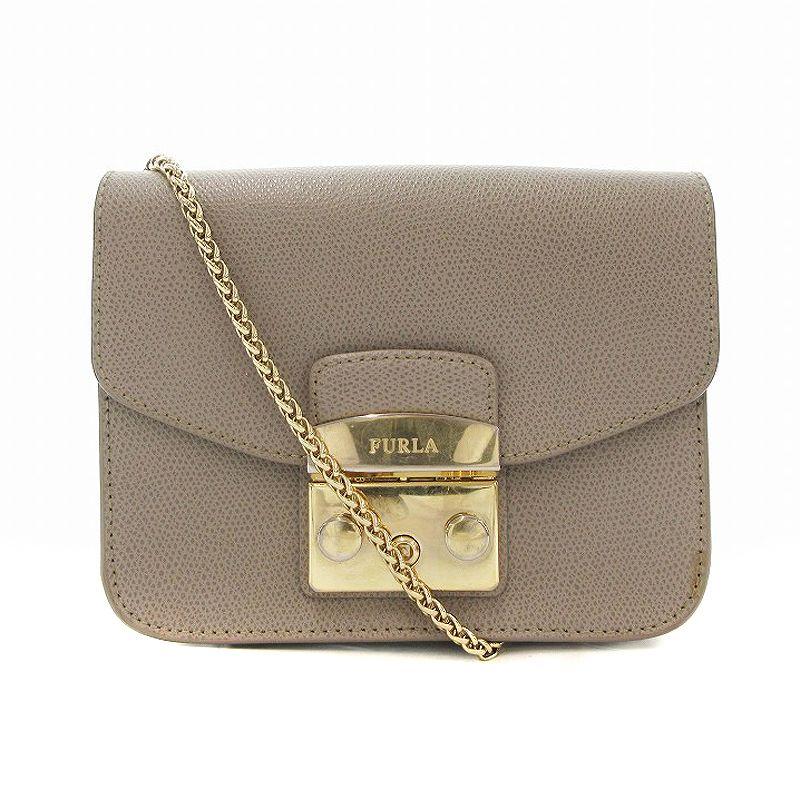 フルラ FURLA メトロポリス チェーンショルダーバッグ グレー 【公式通販】