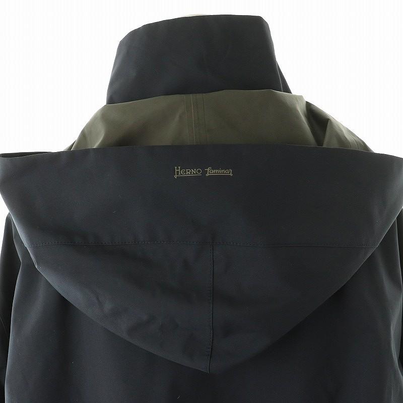 ヘルノ HERNO IM035DL Laminar GORE-TEX フーデットコート 36 紺 /MI  