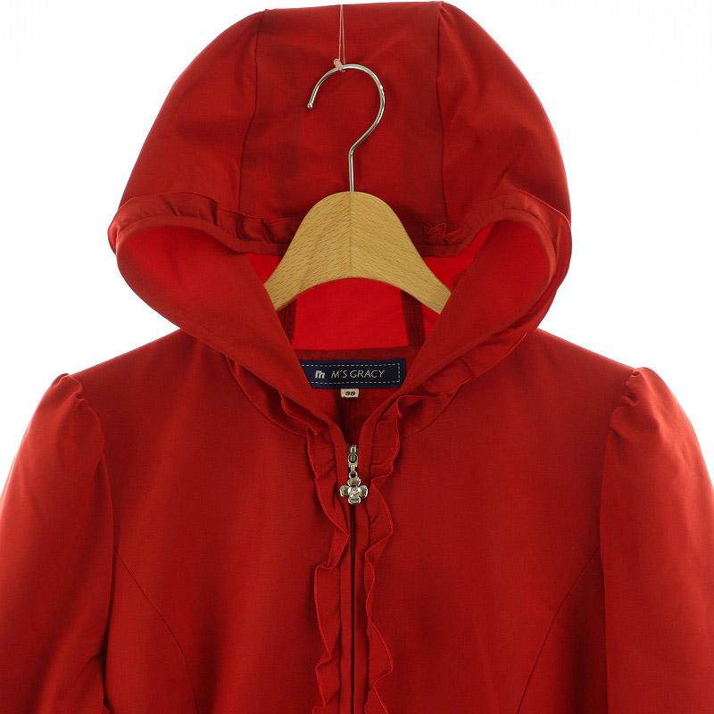 M'S GRACY 赤白模様 ジップアップコート 38 【公式通販】