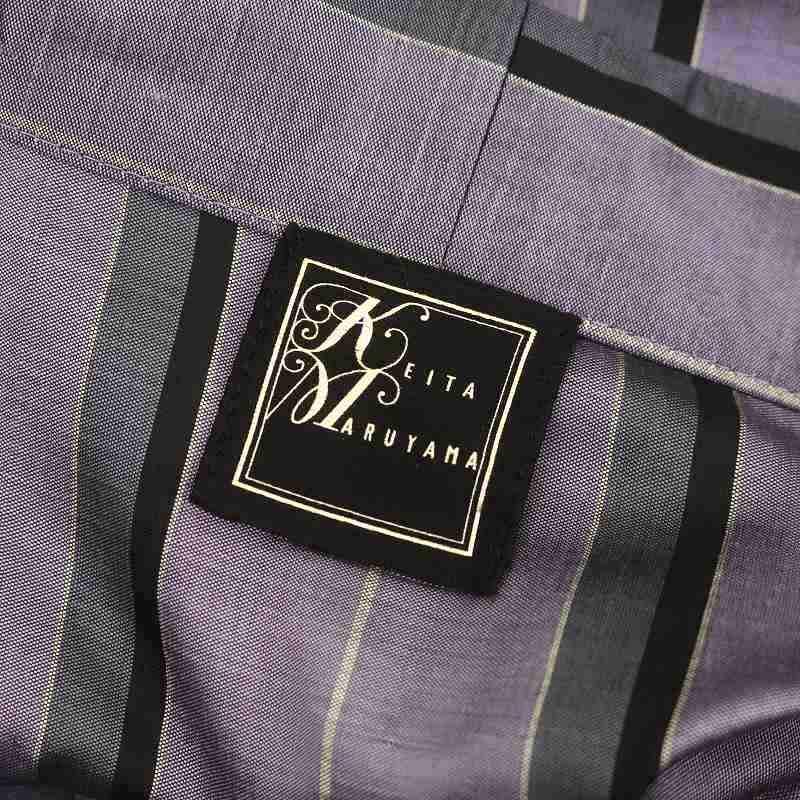 ケイタマルヤマ KEITA MARUYAMA 刺繍入り ストライプ シルク ガウン  