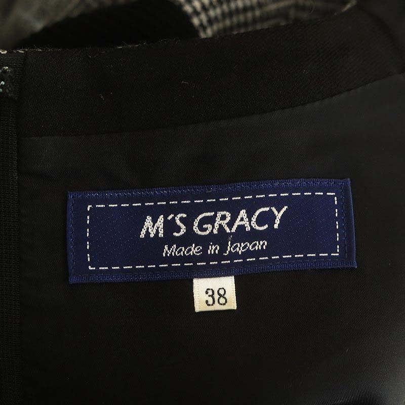 エムズグレイシー M'S GRACY グレンチェック ニット切替 エムズグレイシー M'S GRACY グレンチェック ニット切替
