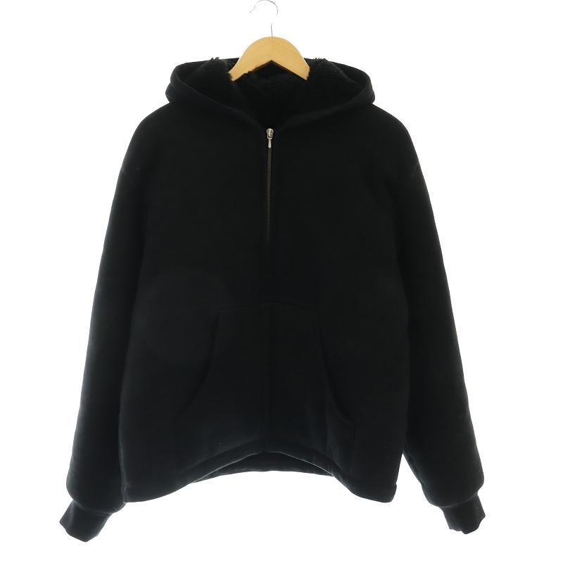アプレッセ A.PRESSE 25SS Mouton ZIP leather Hoodie ムートン