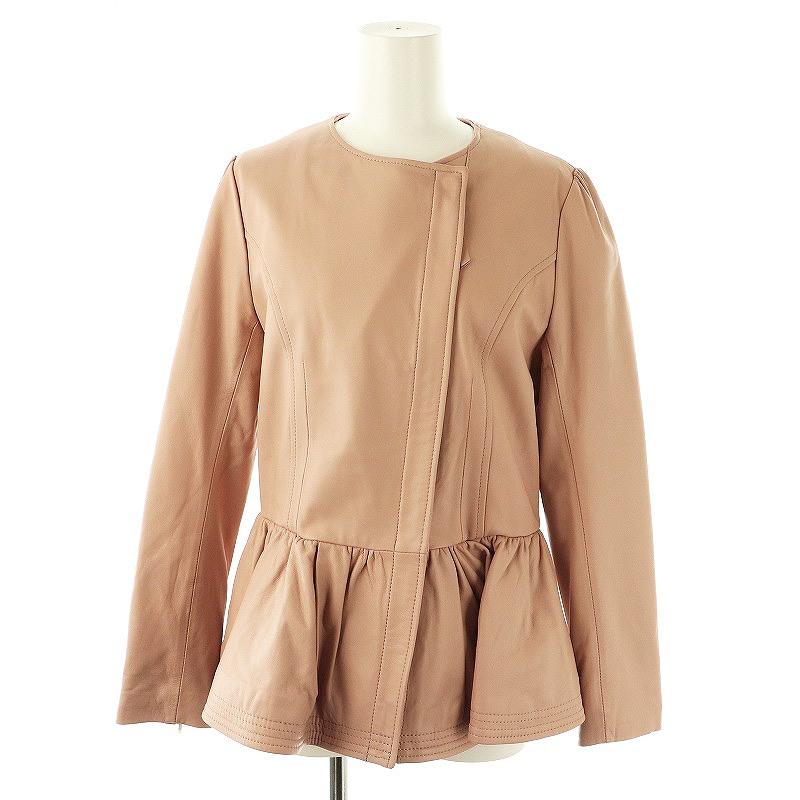 チェスティ Chesty ノーカラーラムレザージャケット ジップ