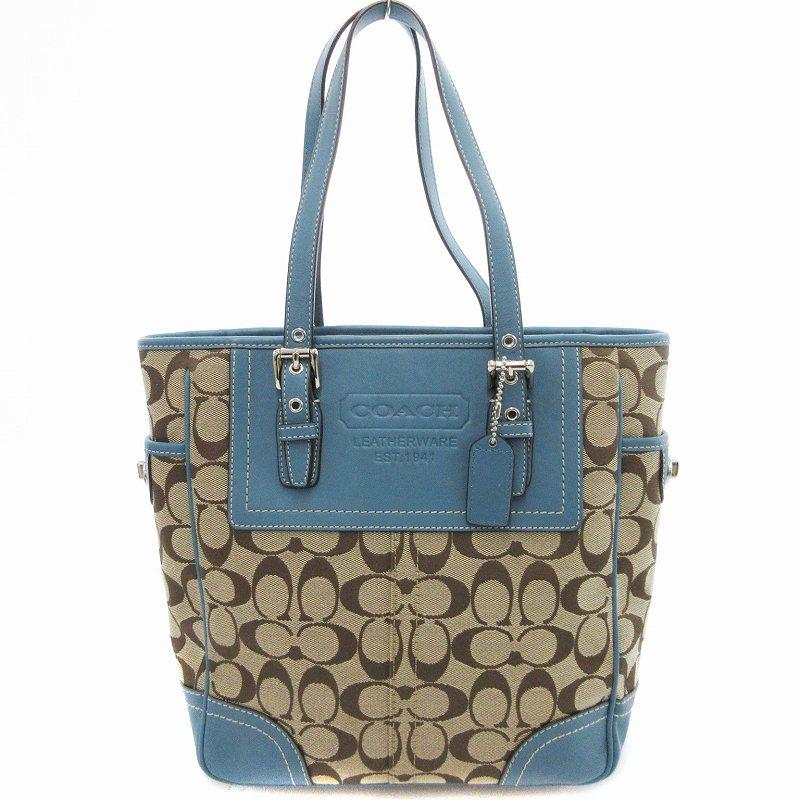COACH コーチ シグネチャー ハンドバッグ トート キャンバス