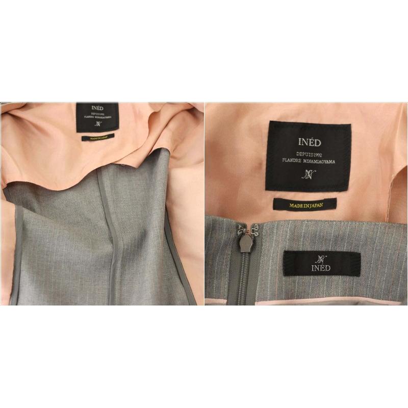 INED（イネド） ストライプ ジャケット スカート セットアップ 上下