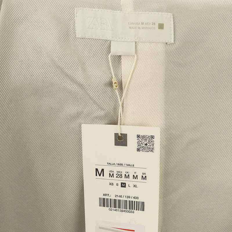 ZARA（ザラ） 未使用品 ブークレショートジャケット ステッチ M 青 /MI