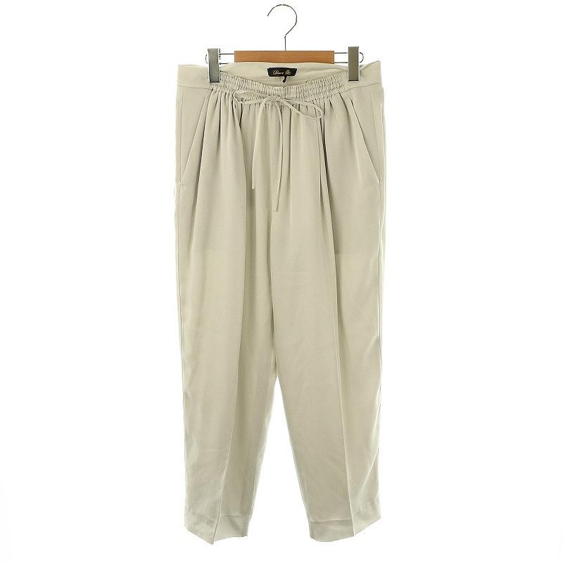 ドゥロワー Drawer サテンドロストパンツ テーパードパンツ シルク 38  