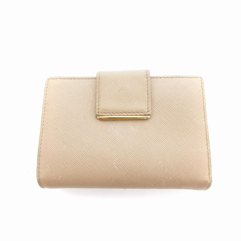 PRADA プラダ 1MH523 財布 Wホック サフィアーノレザー ベージュ