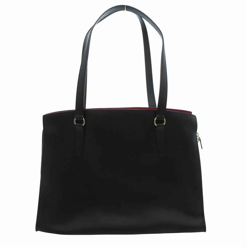 COACH コーチ トートバッグ レザー ロゴ 黒 ブラック C4077 /JS 