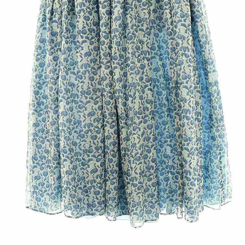 Drawer ドゥロワーブルー 36フレアロングスカート 春～秋