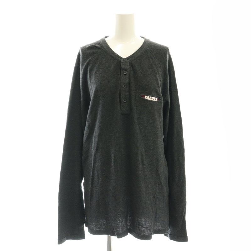 DIESEL（ディーゼル） ヘンリーネックカットソー 長袖 L グレー /AT