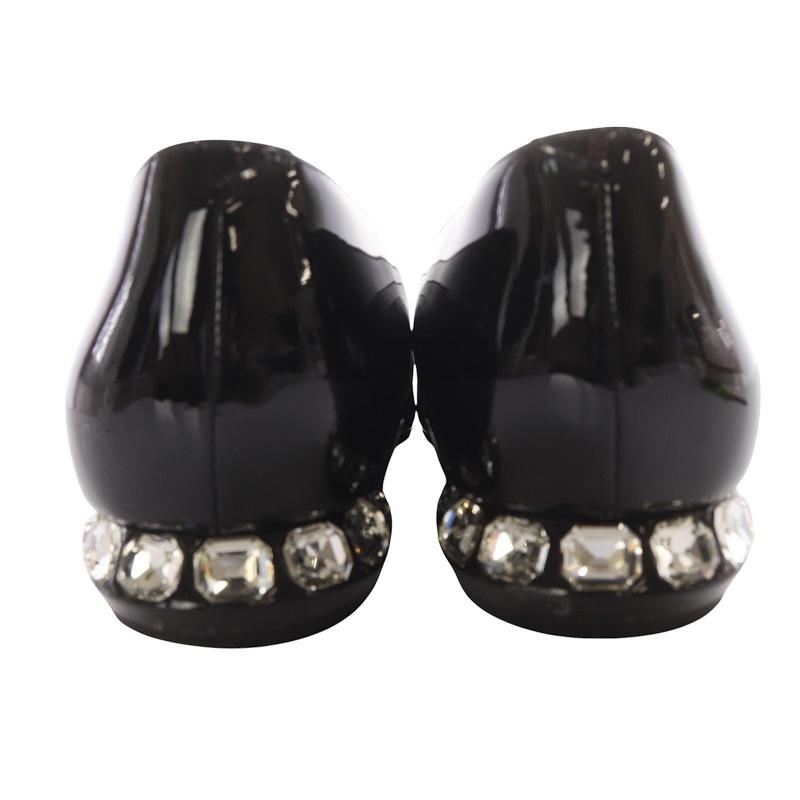 極美品✨ロジェヴィヴィエ ジュエルヒール パテントレザー バレリーナ パンプス 極美品✨ロジェヴィヴィエ ジュエルヒール パテントレザー バレリーナ