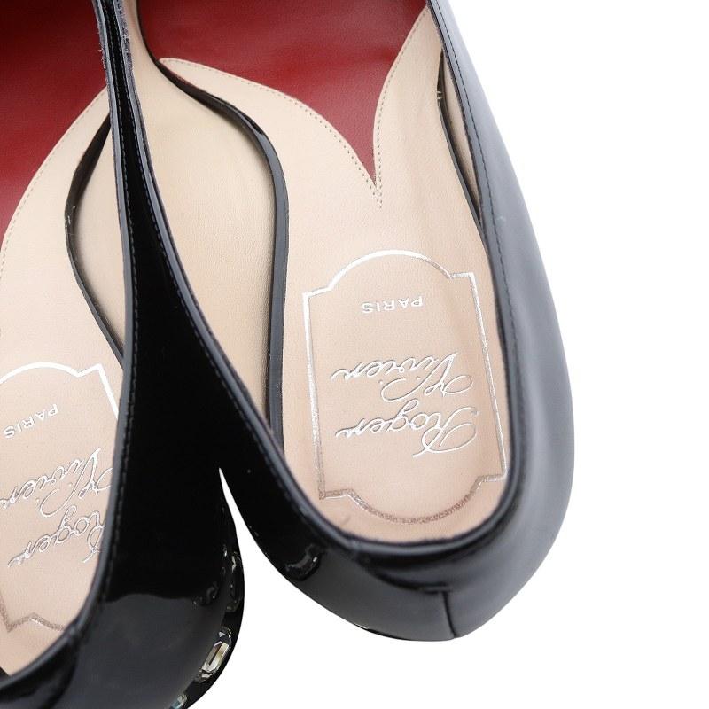 極美品✨ロジェヴィヴィエ ジュエルヒール パテントレザー バレリーナ パンプス 極美品✨ロジェヴィヴィエ ジュエルヒール パテントレザー バレリーナ