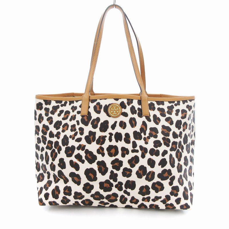 TORY BURCH（トリーバーチ） トートバッグ PVC レオパード柄 ベージュ
