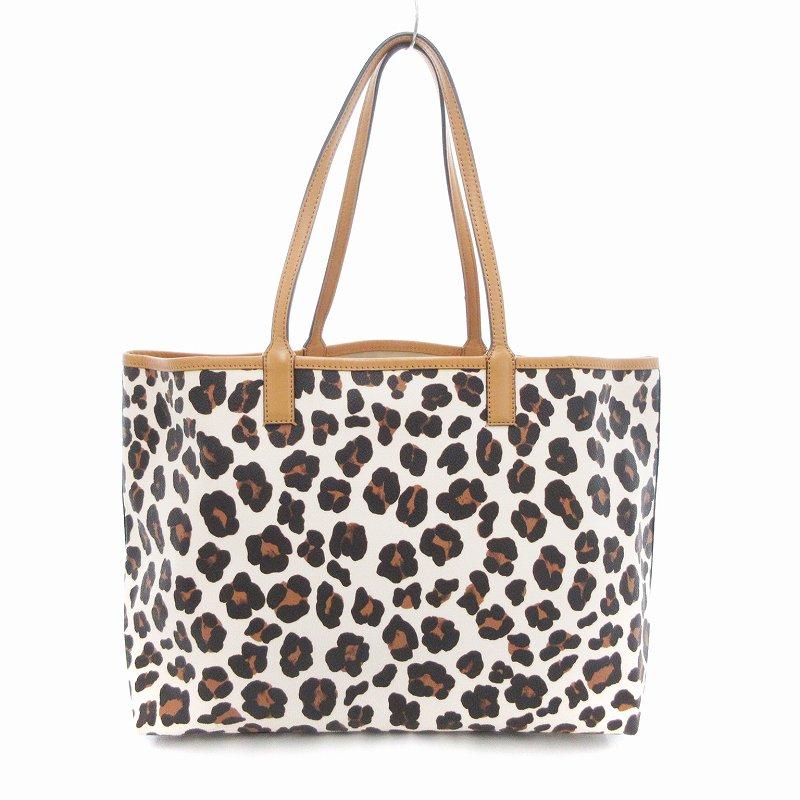 トリーバーチ Tory Burch  ダルメシアン柄 2WAY  ハンドバッグ PVC レディース  中古 TORY BURCH（トリーバーチ） トートバッグ PVC レオパード柄 ベージュ