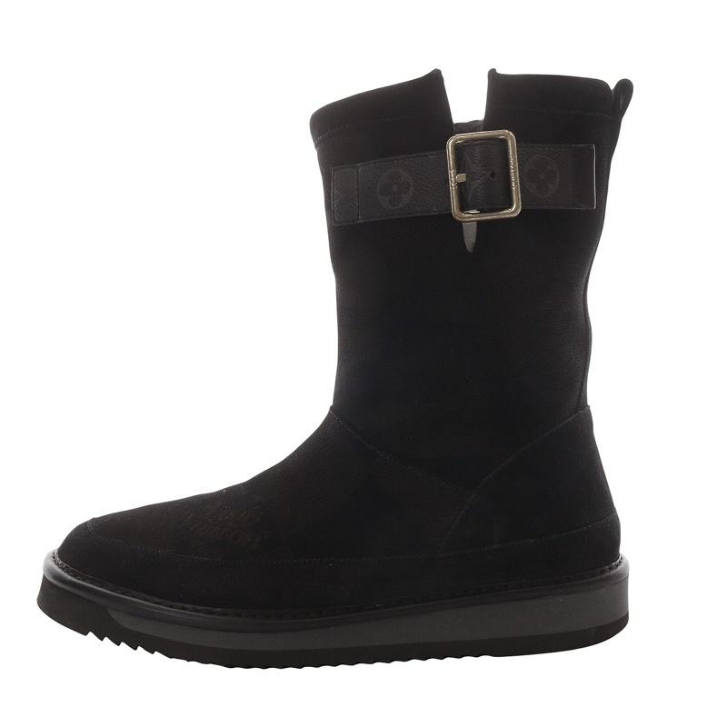 【中古】ルイヴィトン LOUIS VUITTON NIGO コージーライン ブーツ モートン ミドル スエード 9 ブラック /YO19 メンズ LOUIS VUITTON（ルイ・ヴィトン） LOUIS VUITTON NIGO コージーライン