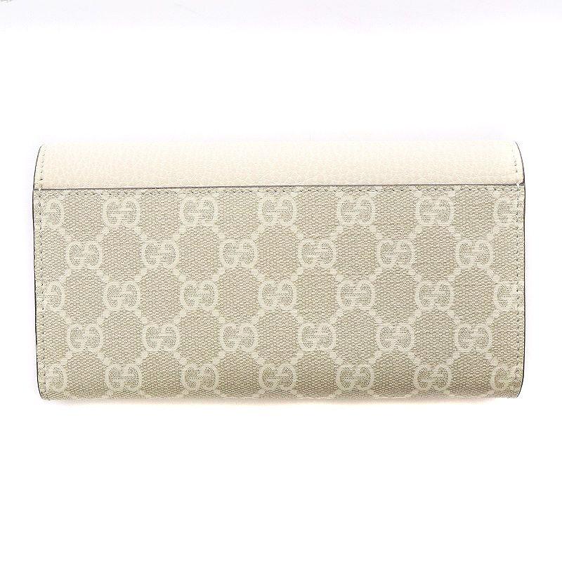 4825 GUCCI グッチ 長財布 シマレザー GG柄 ベージュ GUCCI グッチ 長財布 レディース ダブルG バイカラー