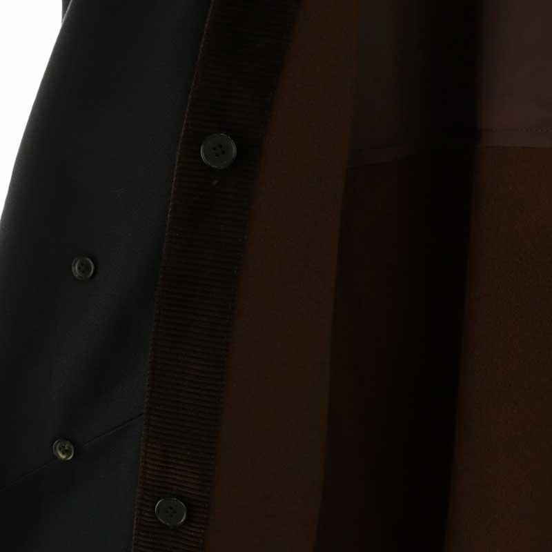 アプレッセ A.PRESSE 24SS Lining Detachable Silk Coat ライナー付き ショールカラーコート アウター シルク 2 紺 ネイビーの画像