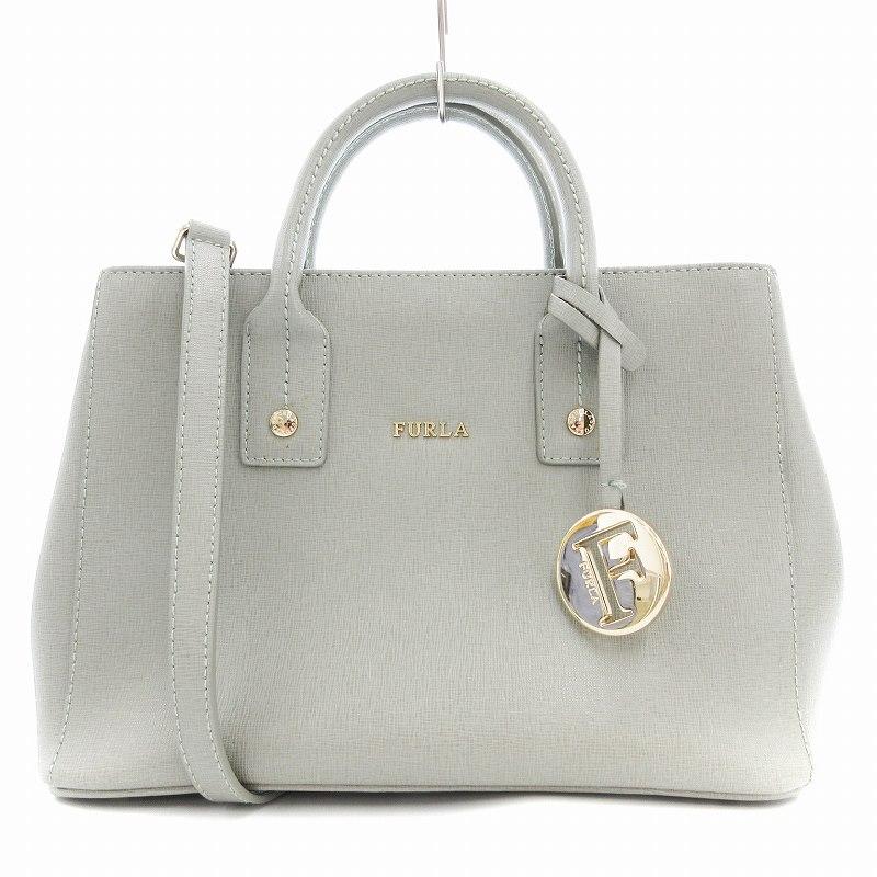 FURLA フルラ 美品 ハンドバッグ ショルダー 2WAY グレー /AE